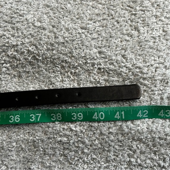 S-Twelve Black Leather Belt Sleek Minimalist Design - Picture 3 of 3